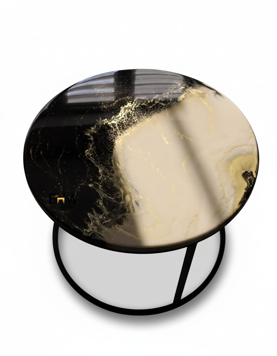 Epoxy texture art center Table (Round)