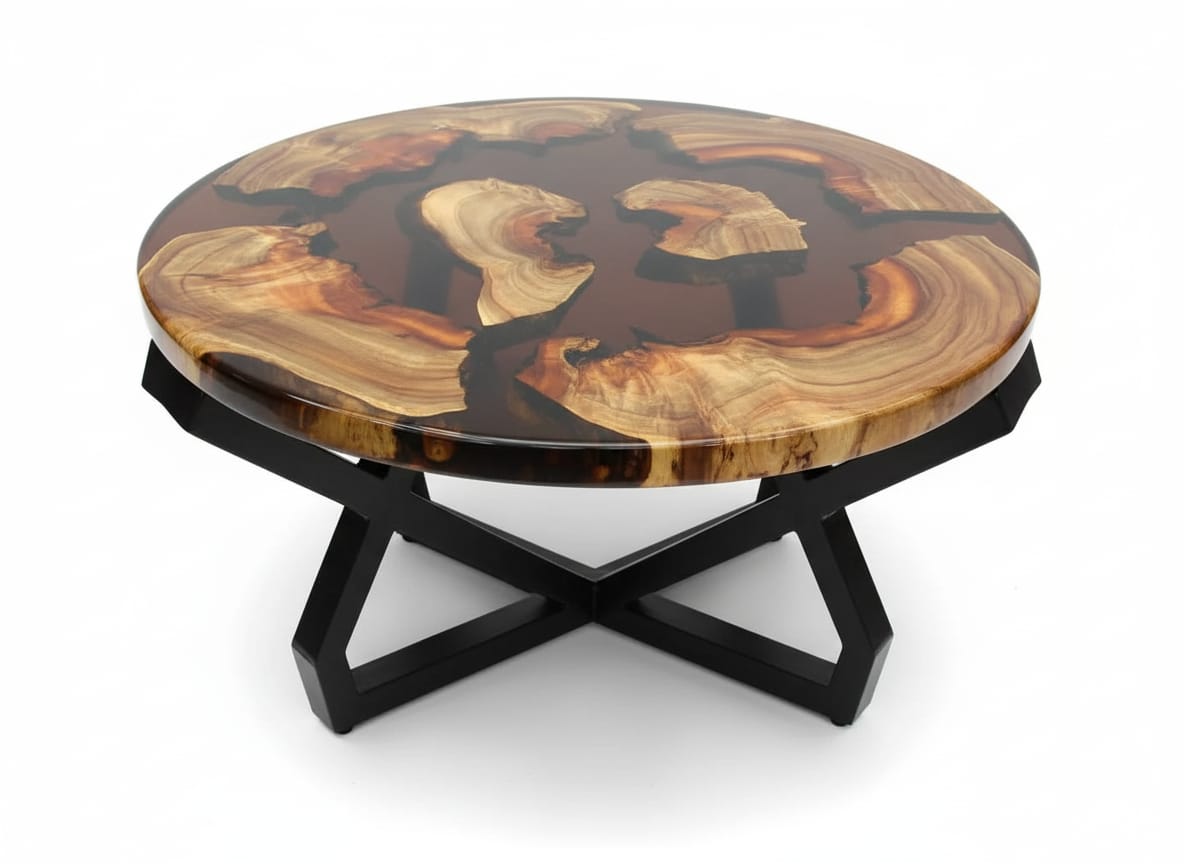 Epoxy texture art center Table (Round)