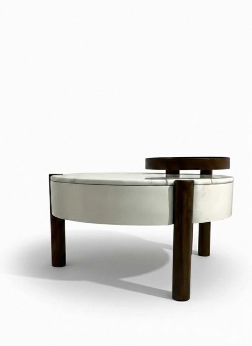 Double top texture art center table - view 2